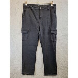 Well Worn Cargo Pants 14/34 (Fits W34xL30) Black Straight Leg Utility Streetwear